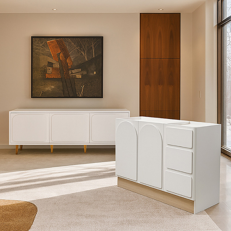 SB Design Square  ตู้เตี้ยและชั้นวางทีวี รุ่น Nordis  สีขาว