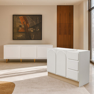 Koncept Furniture  ตู้เตี้ยและชั้นวางทีวี รุ่น Nordis  สีขาว