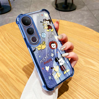 YBDเคสโทรศัพท์นุ่มสําหรับVivo V70 FE V60 Y200 Y300 V40 Lite V50 Lite V50E V40 Pro V30 Proการ์ตูนMickeyและHello Kitty AntiFallถุงลมนิรภัยเกราะป้องกัน
