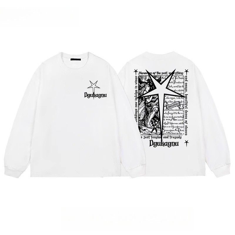 COD 2025 New Japanese Style Trendy Fashionable Simple Versatile Artistic Solona 210g Cuffed Long Sle