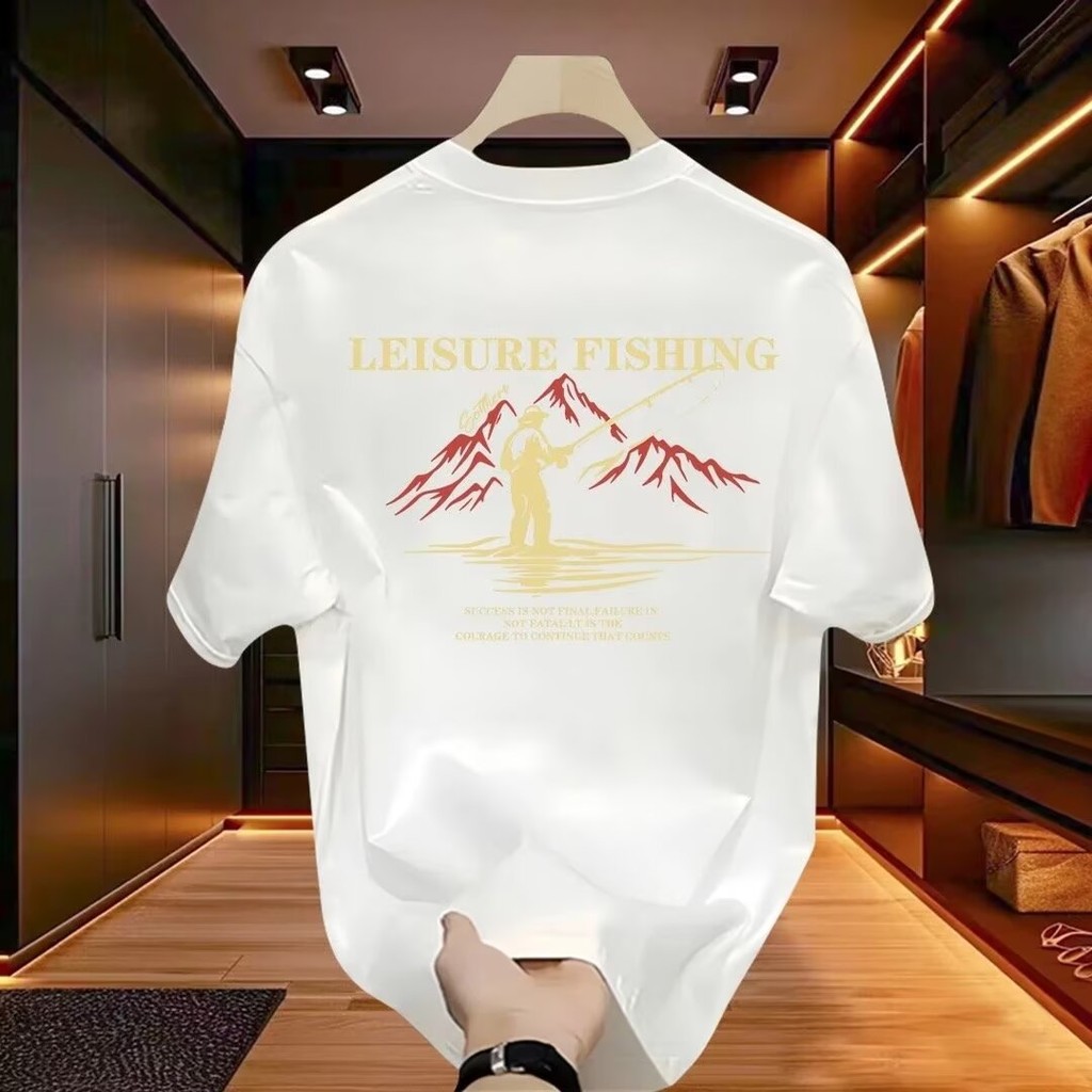 2025 NEW 2025 Youth Short Sleeve T-Shirt Men Summer 2025 New Loose Base Shirt Men's American Style T