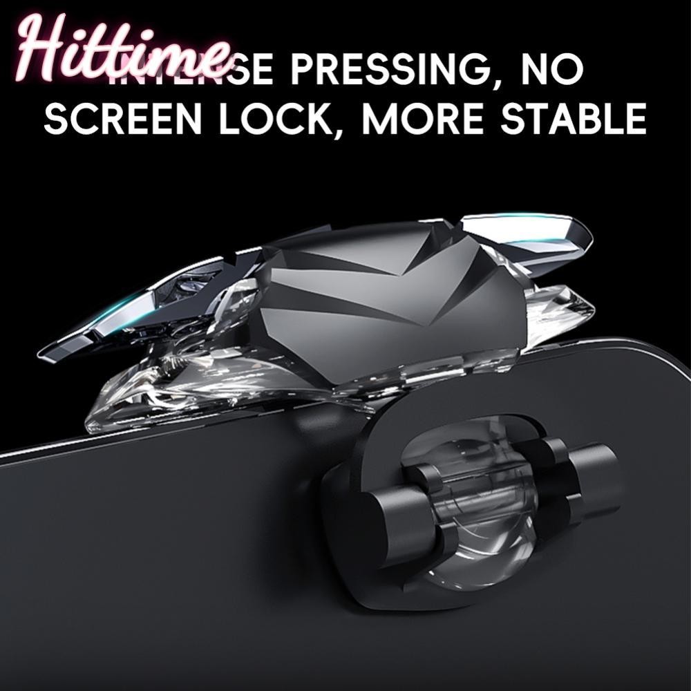 HITTIME 1 คู่โปร่งใสเกม PUBG ปุ่มเสริม 4 นิ้ว Linkage Auto-Fire เกมคอนโทรลเลอร์สําหรับ Peace Elite A