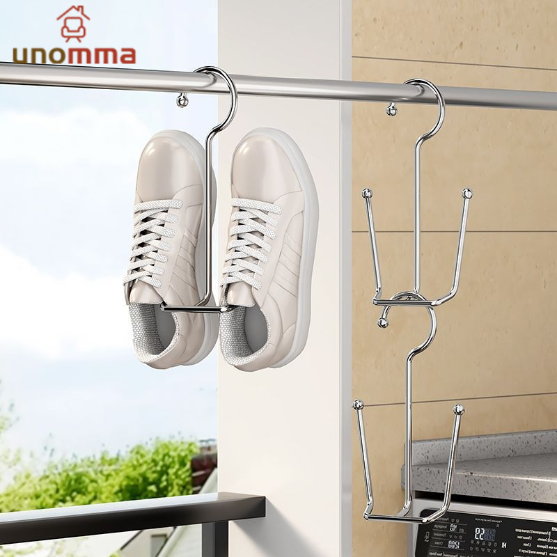 COD ที่แขวนรองเท้า ไม้แขวนรองเท้า สแตนเลส ตากรองเท้า unomma