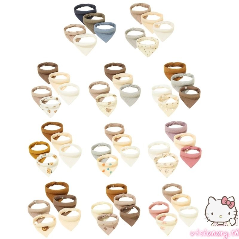 Vision เด็กวัยหัดเดิน Bib สําหรับกินเด็ก Drooling Bib Burp ผ้า Muslin-Bib ผ้าพันคอคอ 5 ชิ้น