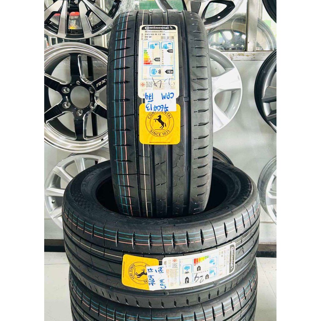 245/45R17 99W Continental MC7 TW360AAA ยางใหม่ปี 24🇹🇭 ราคาโปร1แถม1=ได้2เส้น✅ แถมจุ๊บลมยางแท้😍 มีรับประกันนาน7 ปี✅❤️
