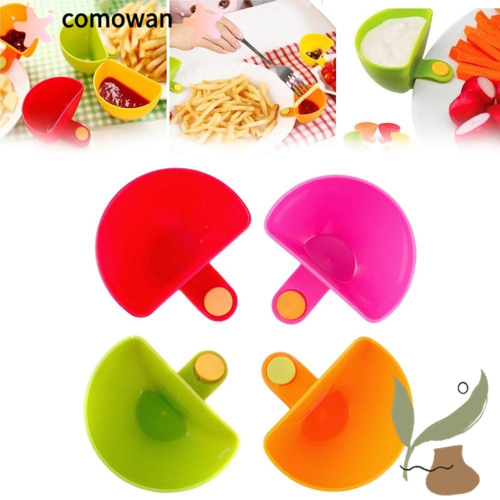 COMOWAN Spices Dip Container Bowl, Multi-On Dip Clip Bowl, ทนทานที่มีสีสันพลาสติก Gadgets ห้องครัว