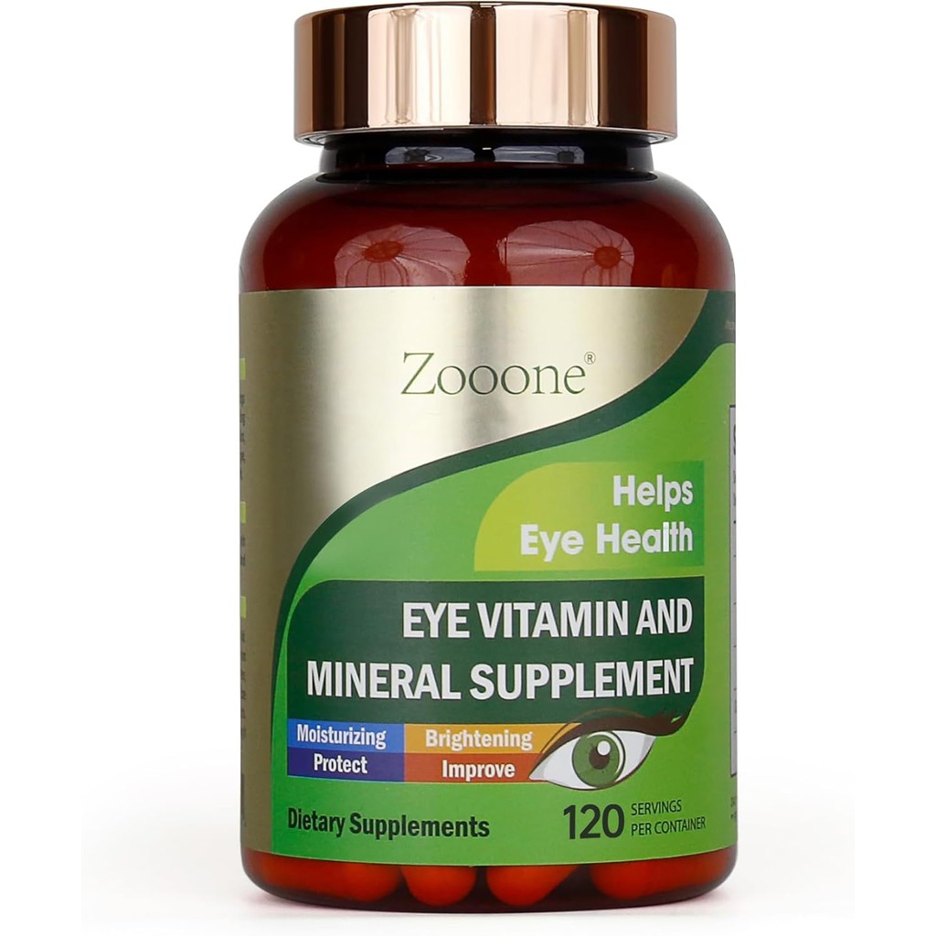 zooone- 120pcs Lutein Eye Vitamins Supplement for Macular Health and Dry Eye, Contains Lutein, Zinc,