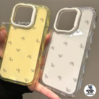 สําหรับ เคสไอโฟน13 โบว์ผีเสื้อที่น่ารัก For iPhone 16 15 14 13 12 11 17 Pro Max 15 16 Plus เคสโทรศัพท์ Insสี Jelly Case