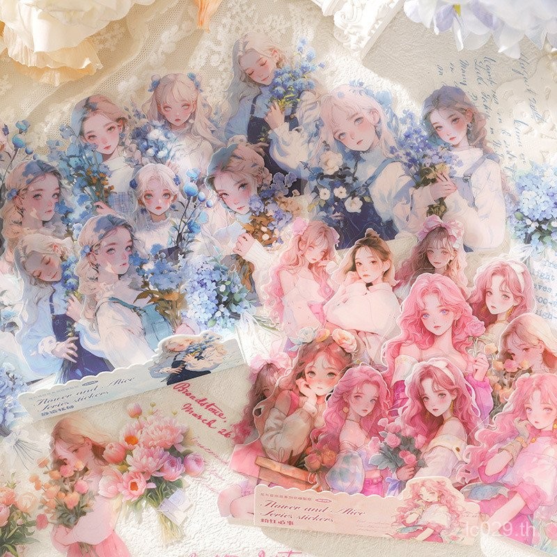 ดอกไม้และอลิซ Trace 306E18 ตกแต่งกระดาษประณีตคู่มือตัวอักษร PET Series วัสดุแผ่นสติกเกอร์แพ็ค RTHE