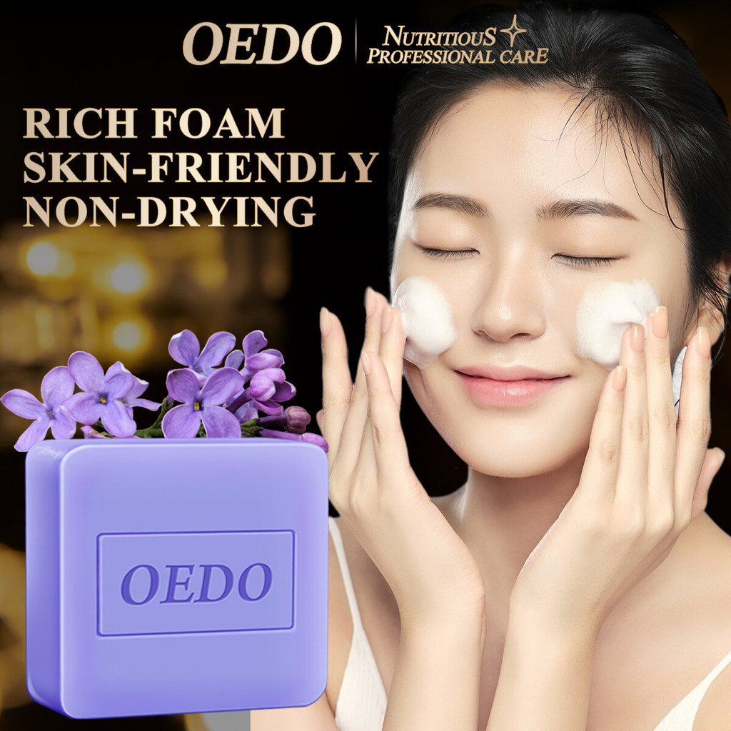 OEDOลาเวนเดอร์ExtractMoisturizHandmadeSoapDeepCleanBrightenSkintoneFaceCareImprovethePoresBeautyHeal