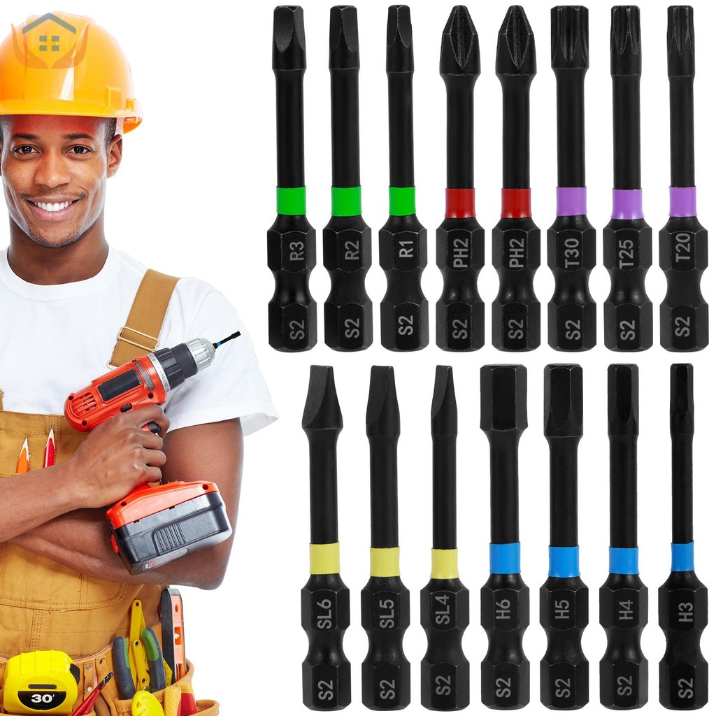 15 ชิ้น Strong ไขควงแม่เหล็กชุด Bit S2 เหล็ก 1/4 นิ้ว Hex Shank ไขควงชุด Bit SHOPTKC1421