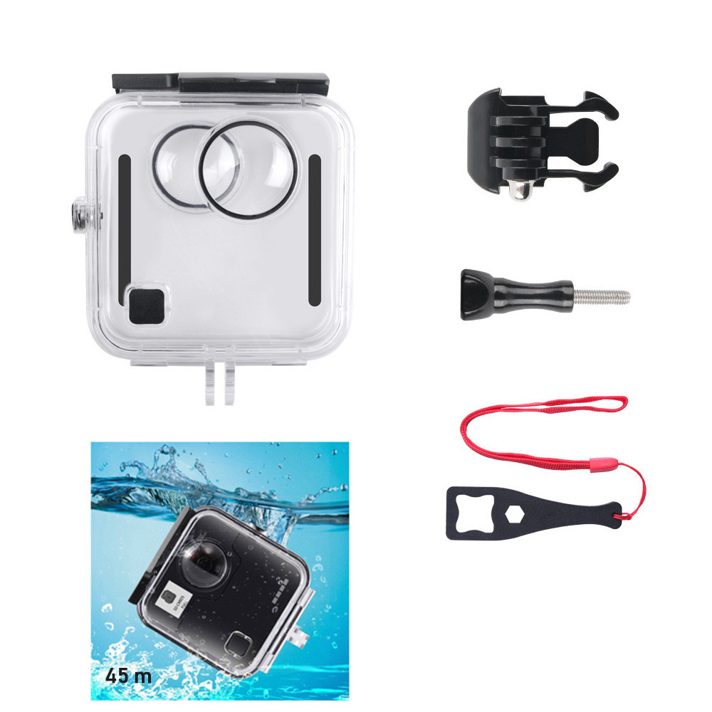 45M ใต้น้ํากันน้ําอุปกรณ์เสริมสําหรับ GoPro Fusion 360 องศากล้องดําน้ําใสกันน้ํากรณีป้องกัน