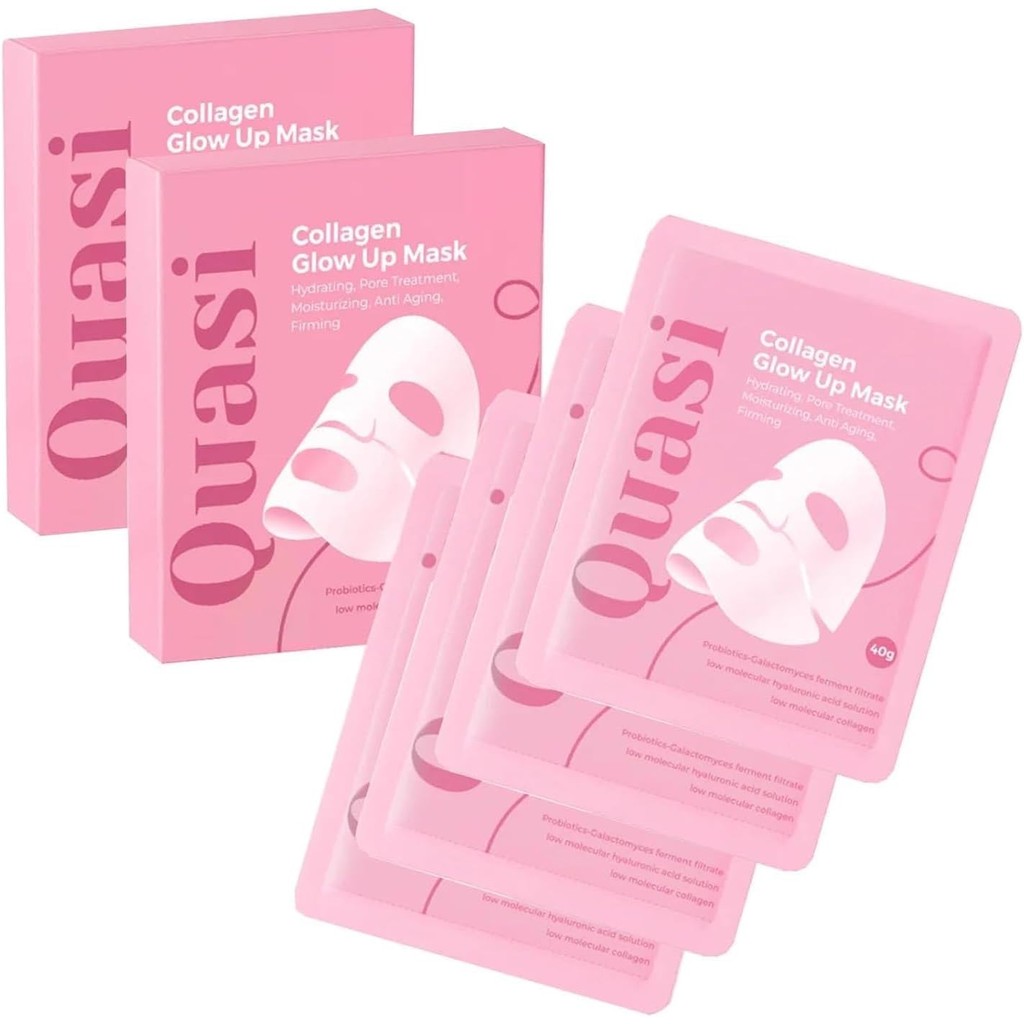 Quasi Collagen Glow Up Mask 2.0, Quasi Bio Collagen Face Mask Overnight, Firm Skin Deep Hydrating Ma