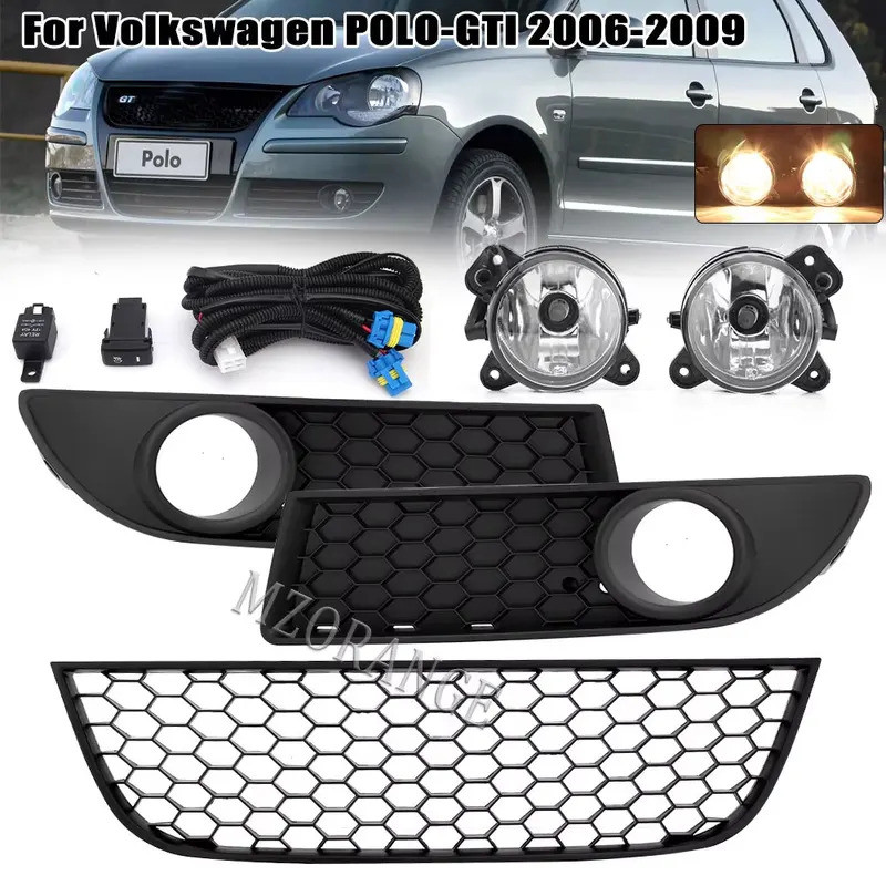 ไฟตัดหมอกรถยนต์สําหรับ VW Polo GTI 9N3 MK4 2005 2006 2007 2008 2009 2010 กันชนหน้าไฟหน้า Lower Grill