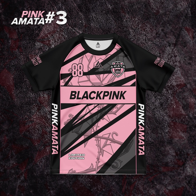 Concept Jersey 3D แขนสั้น สีดำและสีชมพู สำหรับผู้ชาย เหมาะสมใส่ในฤดูร้อน