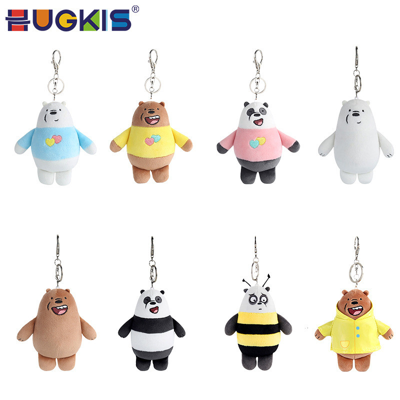 ตุ๊กตาหมีเปลือยและแพนด้าการ์ตูน พวงกุญแจและจี้น่ารัก สำหรับของขวัญ