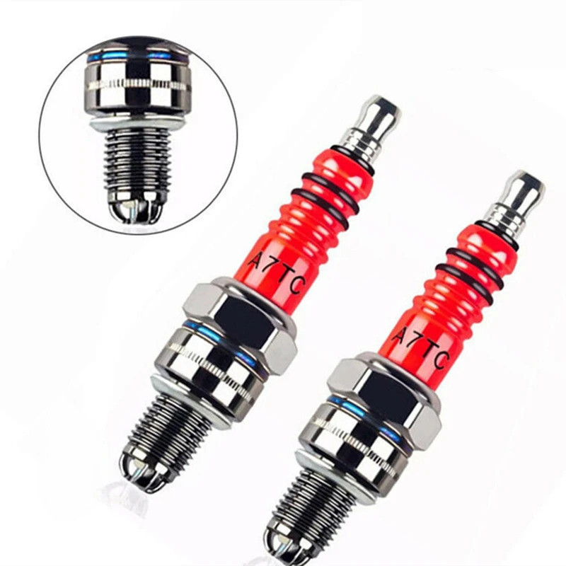A7TC Spark Plug 3 อิเล็กโทรด 10 มม.เหมาะสําหรับ GY6 50CC 110CC 125CC 150CC ATV สกู๊ตเตอร์ Dirt Bike 