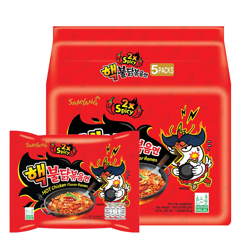 ซัมยัง ราเม็งแห้ง รสไก่เผ็ดคูณสอง 140 ก. x 5 (SAMYANG Ramen Hot Chicken Extreme 140 g x 5)