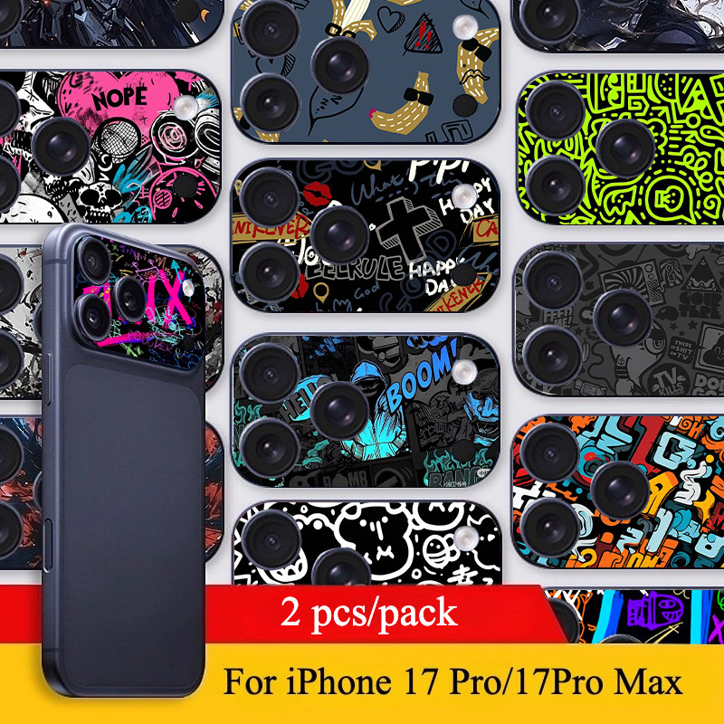 [2 ชิ้น] สําหรับ iPhone 17 Pro/17 Pro Max DIY Soft Frosted กล้องสติกเกอร์กระดาษฟิล์ม/การพิมพ์ Graffiti Anti-scratch กล้อง Protector