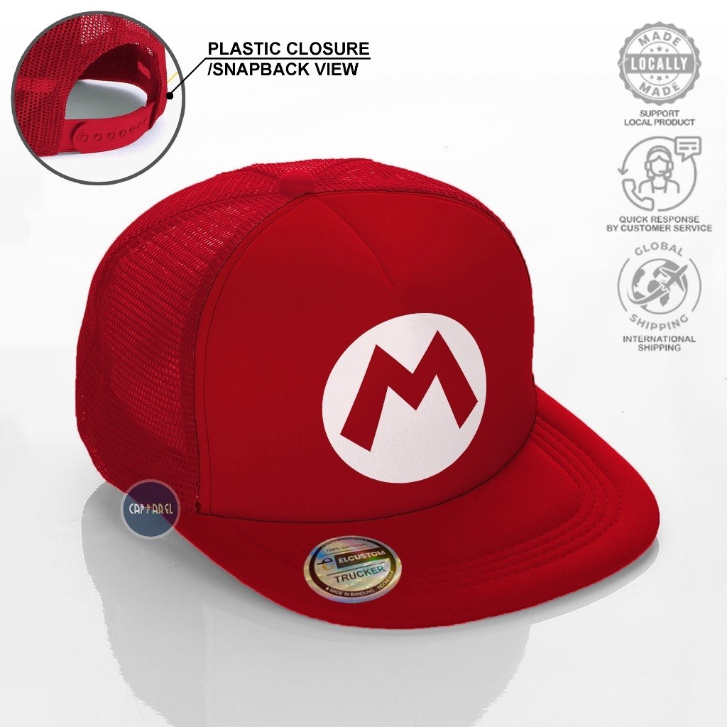 SB - Super Mario Snapback / หมวก Snapback ผู้ชาย / หมวกตาข่าย Trucker / หมวก Distro Skena / Starboy Kalcer หมวกผู้ชาย / การ์ตูนฟิล์มเกมอุปกรณ์เสริมของผู้ชาย / หมวกที่กําหนดเอง