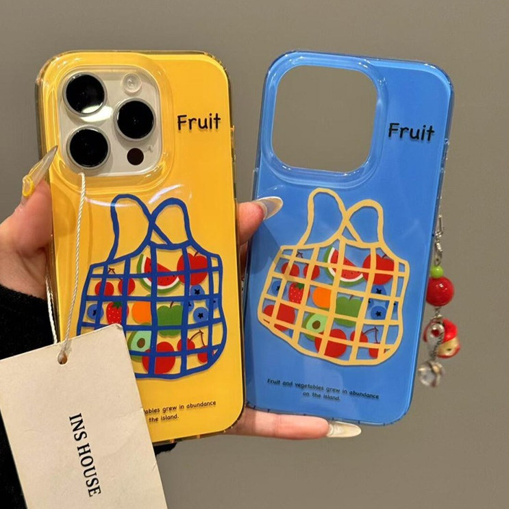 เคสไอโฟน13 สร้างสรรค์ผลไม้น่ารักถุงช้อปปิ้งนุ่ม สำหรับ iPhone 11 16 15 14 12 13 Pro Max 16 15 11 13 14 Pro 16 15 14 Plus