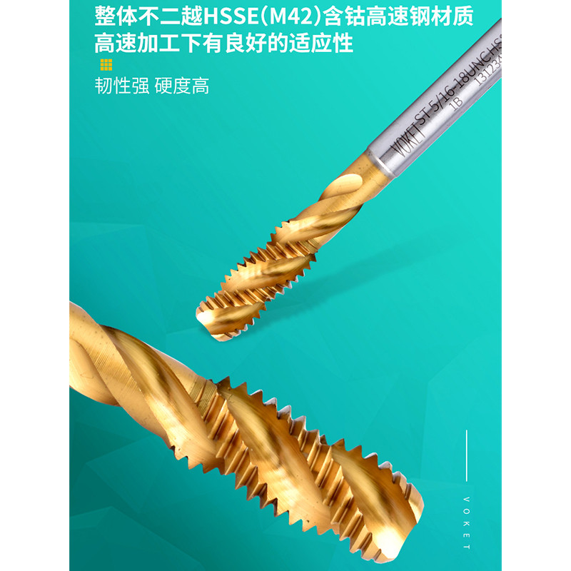 ไทเทเนียม-Plated American Braces เกลียวแตะสแตนเลสสกรู Tapping Tap ST UNC2-56U6-32-U3/8-16