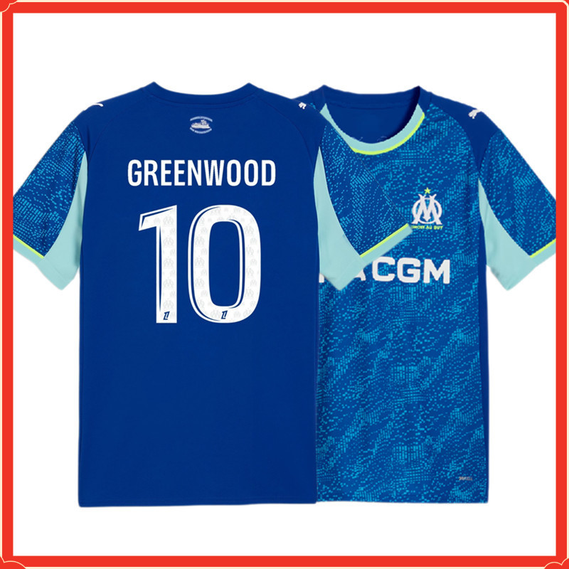 S-XXL OM Marseille 2025 เสื้อฟุตบอลสีน้ําเงินที่สาม