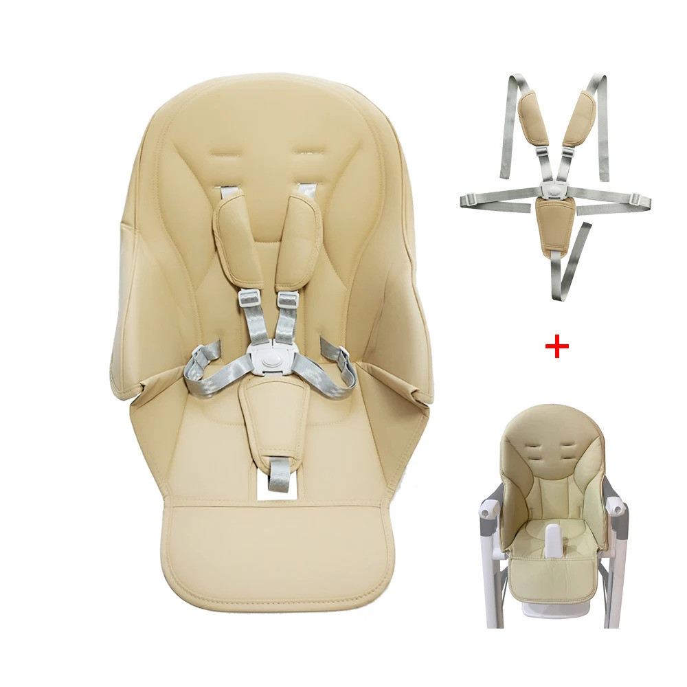 เบาะรองนั่งสําหรับ Peg perego Siesta Zero 3 Aag Prima Pappa เก้าอี้สูงรถเข็นเด็กหนัง PU เข็มขัดนิรภั