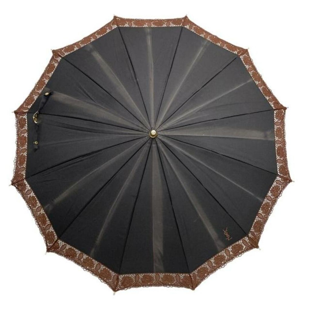 Yves Saint Laurent YSL Laula SAINTLAURENT Umbrella dark Brown Lace Direct from Japan Secondhand