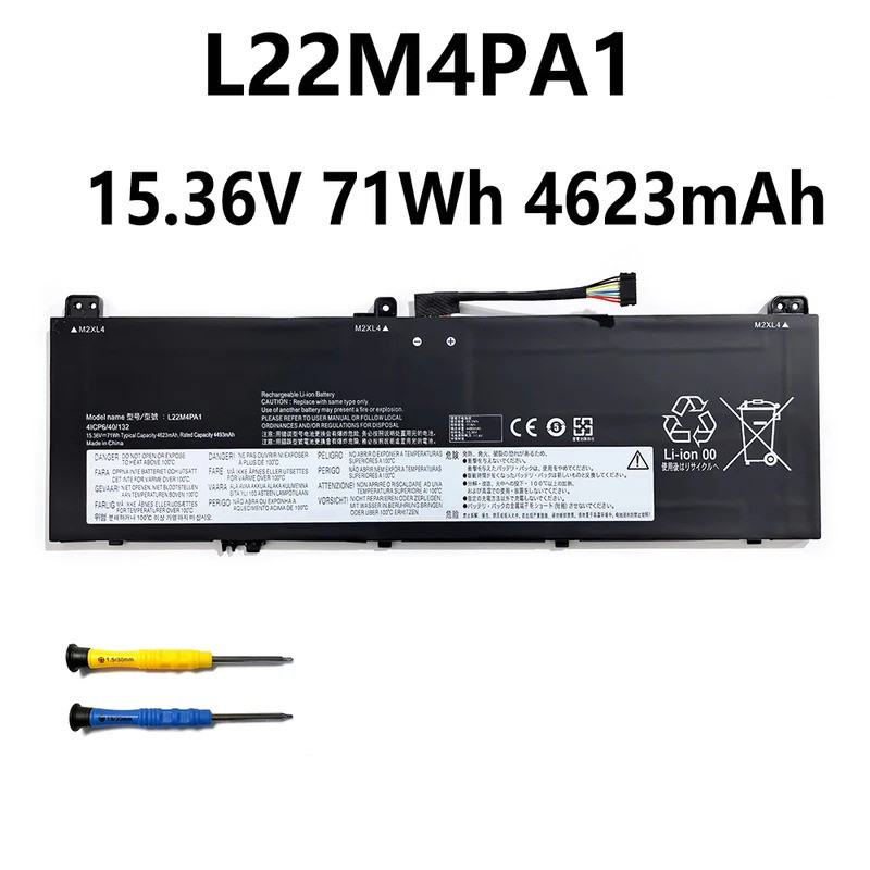 L22M4PA1 L22D4PA1 15.36V 71Wh 4623mAh แบตเตอรี่แล็ปท็อปสําหรับ Lenovo โยคะ 7-14ARP8 7-14IRL8 7-16ARP