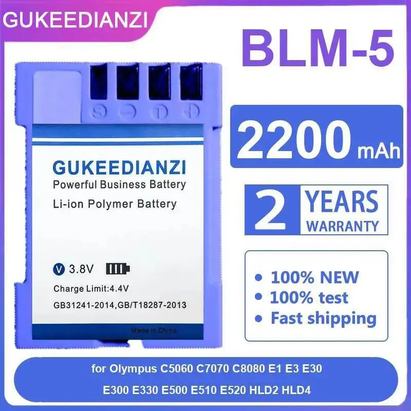 แบตเตอรี่กล้อง Blm-5 2200Mah สําหรับ Olympus C5060 C7070 C8080 E1 E3 E30 E300 E330 E500 E510 E520 HL