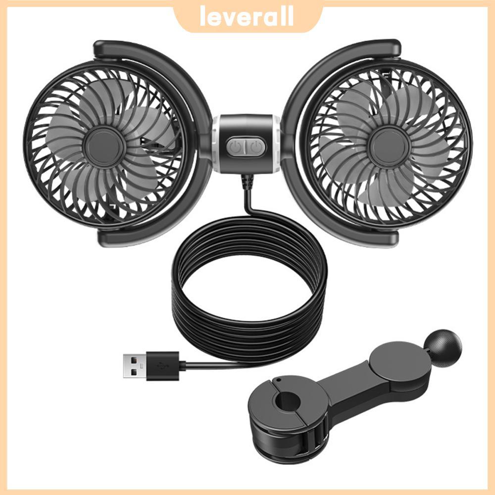 ⚡24ชม.⚡ Dual Head Car Seat Back Cooling Fan 3 ความเร็ว USB Brushless ยานยนต์พัดลมรถพัดลมระบายความร้อนไฟฟ้าสําหรับรถยนต์รถ SUV RV