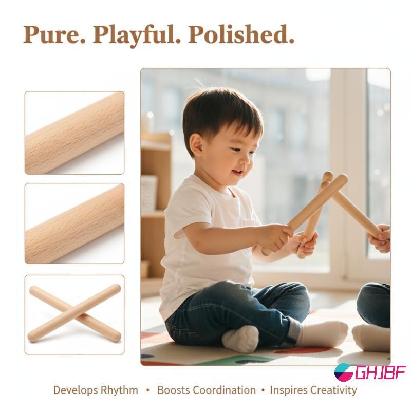 GHJBF] ไม้คลาสสิก Rhythm Sticks 2 แพ็คเด็กกลอง Sticks มือถือกระทบเพลงของเล่นสําหรับ Early Education 