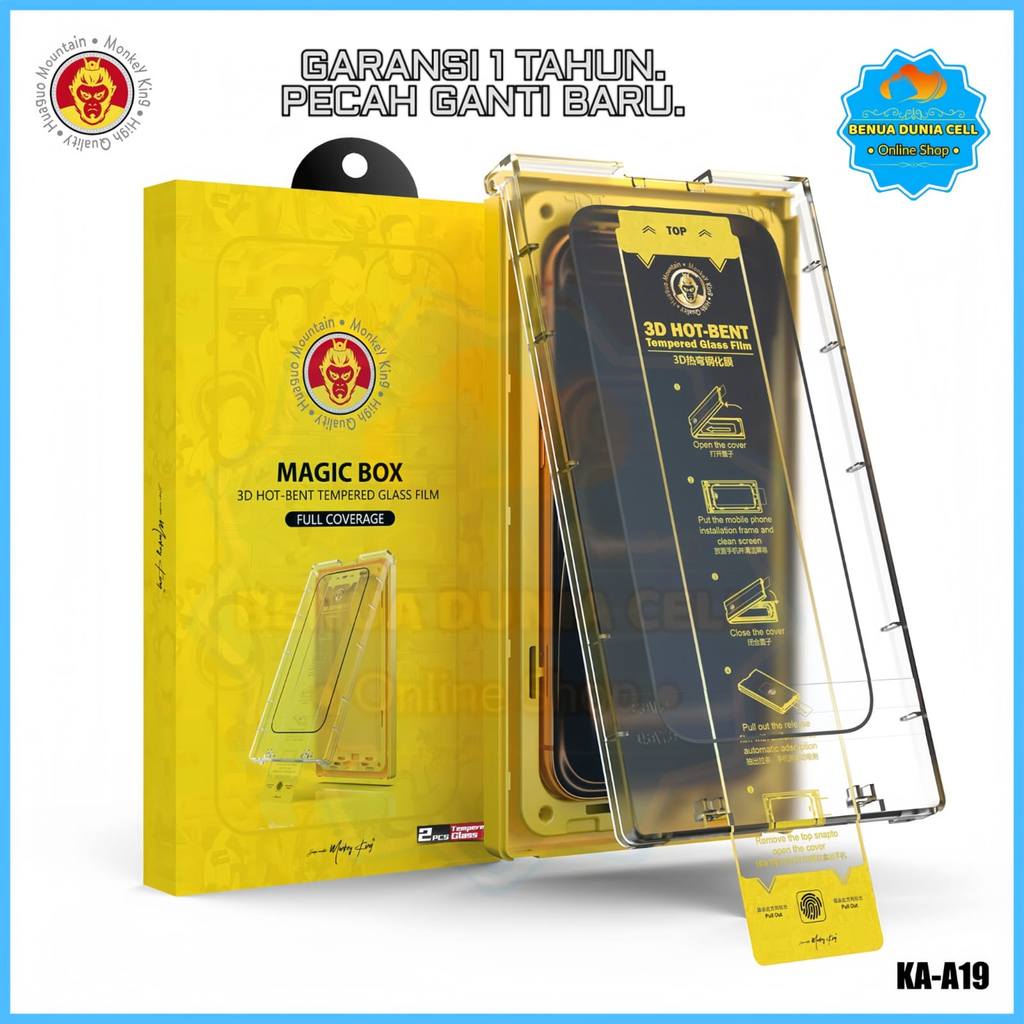 KA - A19 TEMPERED GLASS CLEAR MONKEY KING สําหรับ IPHONE 16 PRO 16 PRO MAX 17 17 PRO 17 PRO MAX 18 1