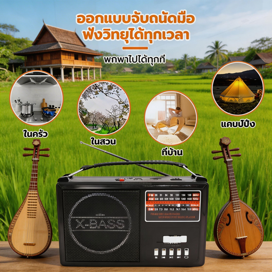 รุ่นบลูทูล TF-268BTTF-269BT ลำโพงบลูทูลช่องเสียบหูฟังAMFMUSBSDMP3BT รุ่นบลูทูล TF-268BTวิทยุโบราณรุ่