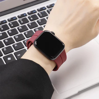  สายซิลิโคน for Apple Watch Ultra/SE 3 2 Series 11 10 9 8 7 6 IWatch 49 46 45 44 42 41 40 38 สายรัดยางแม่เหล็กกีฬาอ่อน