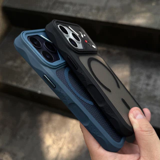 Premium Micro Hole การกระจายความร้อน Matte Magnetic อะคริลิคสําหรับ iPhone 17 Pro Max 16 Pro Max 15 14 13 12 Pro Max 14/15/16Plus ฝาครอบกันกระแทก