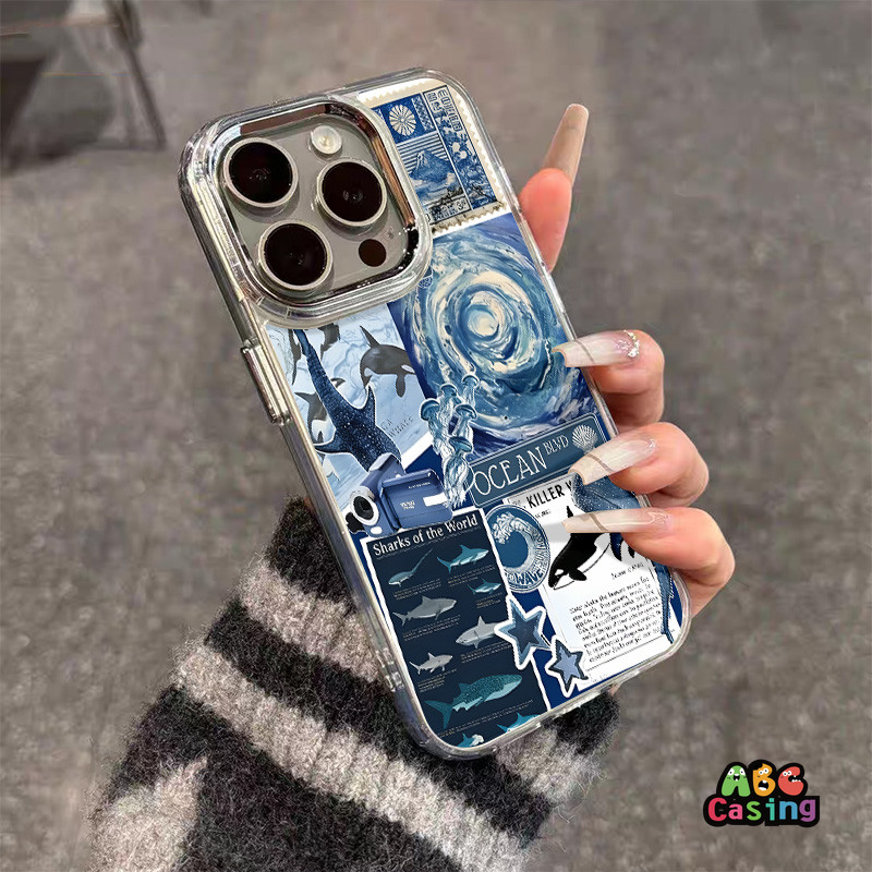 ปลาฉลามแบบพิเศษ กระเป๋าโทรศัพท์ใส สำหรับ IPhone 16 11 17 15 12 13 14 Pro Max XR X XS Max 7 8 15 16 14 Plus Air SE2020