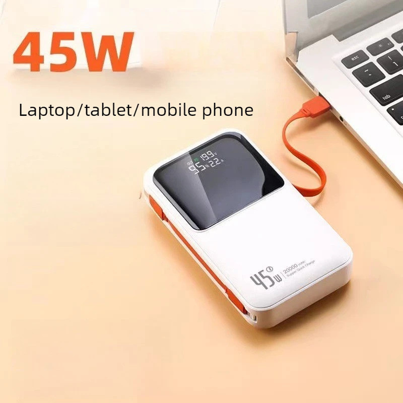 จีน 3C ได้รับการรับรอง 45W 20000mAh Power Bank สําหรับ Samsung Huawei Xiaomi IPhone พร้อมสายเคเบิลใน