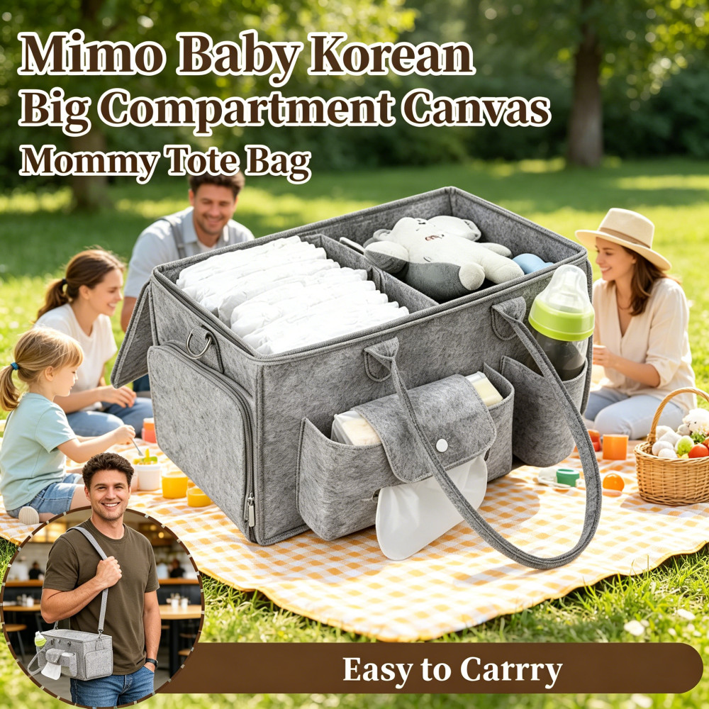 Tote Bag Mommy Nappy Korean Compartment Mimo Bag Canvas Big Mommy
