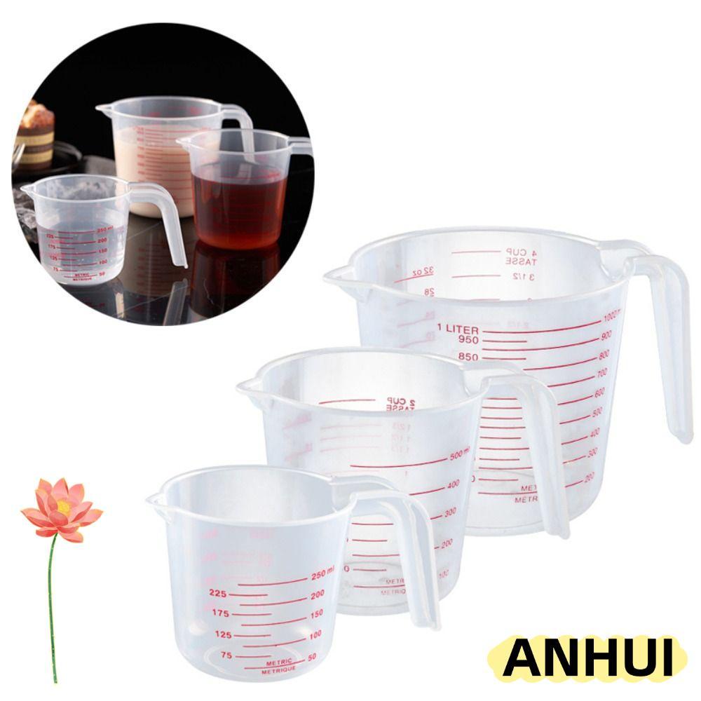 ANHUI ถ้วยตวงพลาสติก,พร้อม Spoutสําเร็จการศึกษาถ้วยตวง,เครื่องหมายพร้อมที่จับออนซ์และ Ml ถ้วยสูตร Ingredient