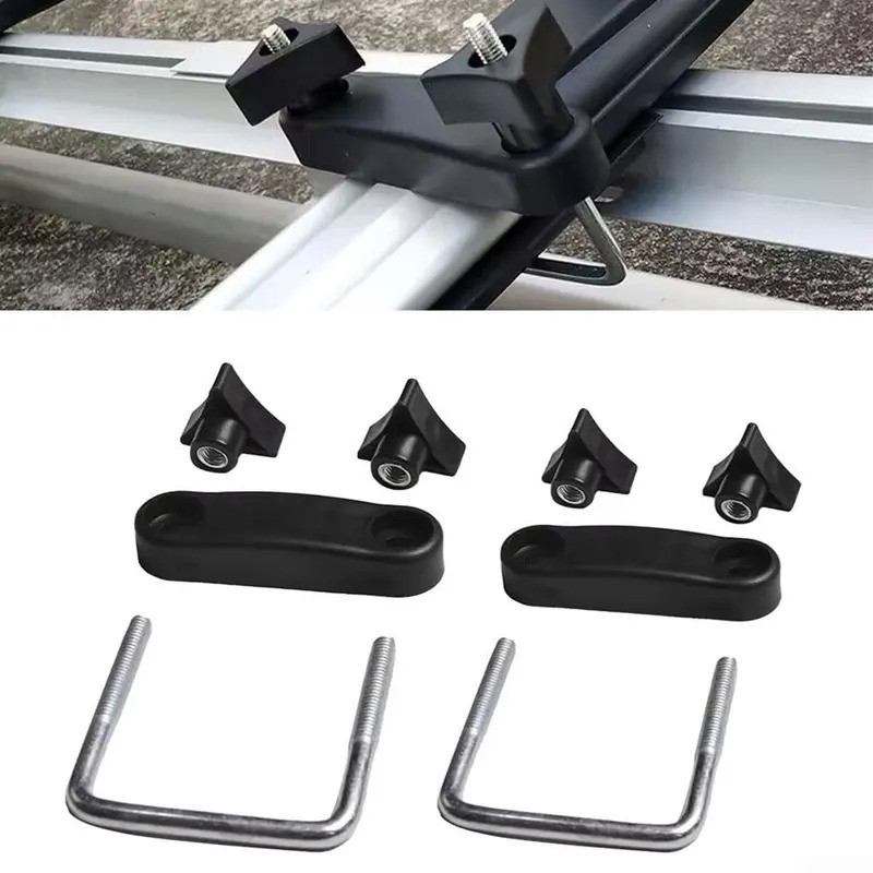 แร็คยึดหลังคารถทนทาน U สลักเกลียวหลังคา Rack Clamps สําหรับติดตั้งสะดวกกล่องหลังคารถ Van 8 ซม.
