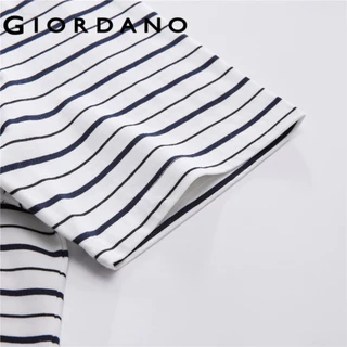GIORDANO (Online Exclusive) เสื้อยืดผู้ชาย Men's Striped Henley Neck Tee 13026223