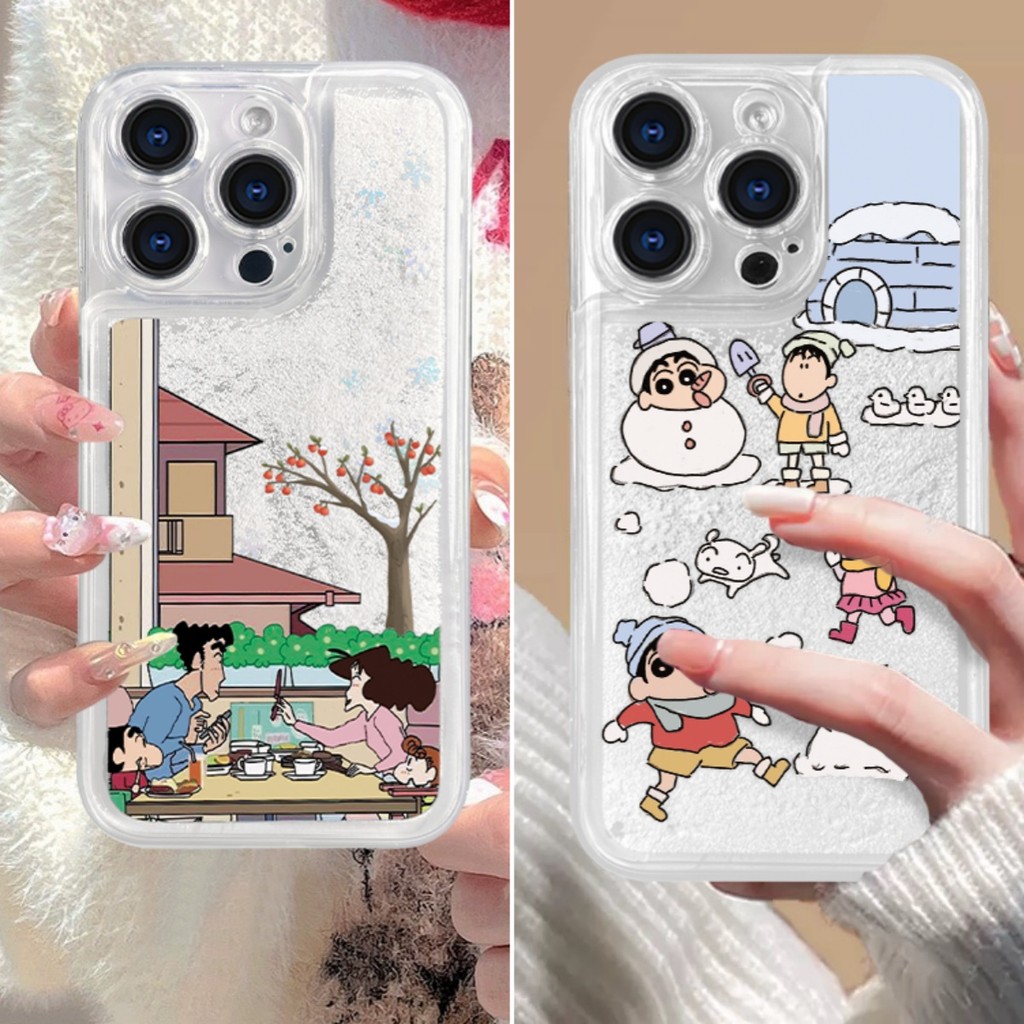 Shin-Chan Snowman Eat Snack Snowflake เหมาะสําหรับเคสโทรศัพท์ vivo Glitter IQ0012/Y100/IQ00Neo9/y78/