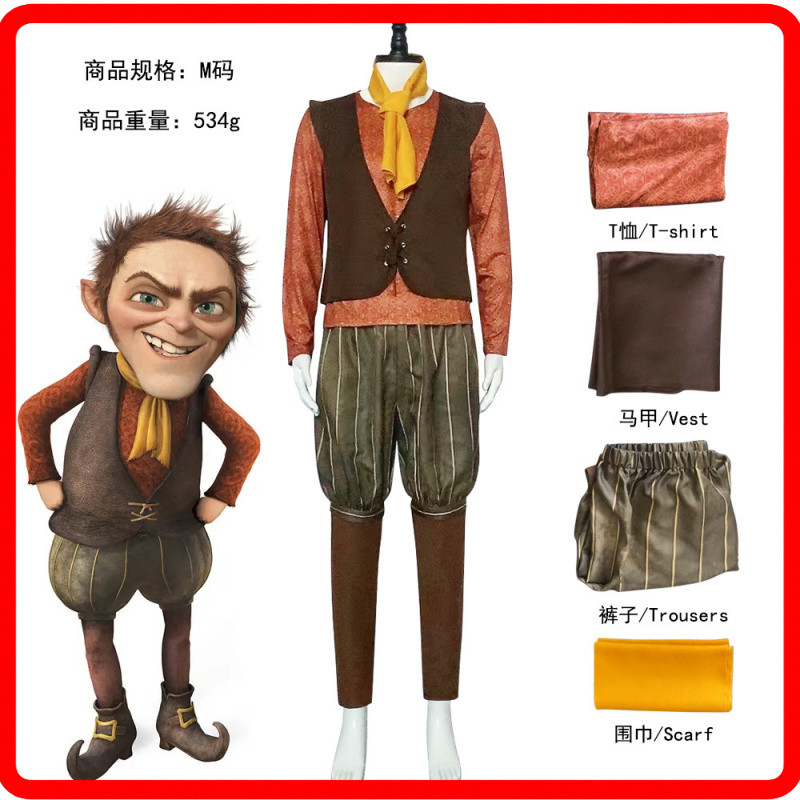 ฮาโลวีน Shrek 4 Gnome คอสเพลย์เครื่องแต่งกายฮาโลวีนบทบาทเล่น King Gnome ชุดคอสเพลย์
