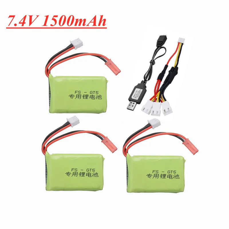 7.4v 1500mah แบตเตอรี่ Lipo สําหรับ Flysky FS-GT5 MC6C/MCE7 2.4G 6CH เครื่องส่งสัญญาณ 2s 7.4v แบตเตอ