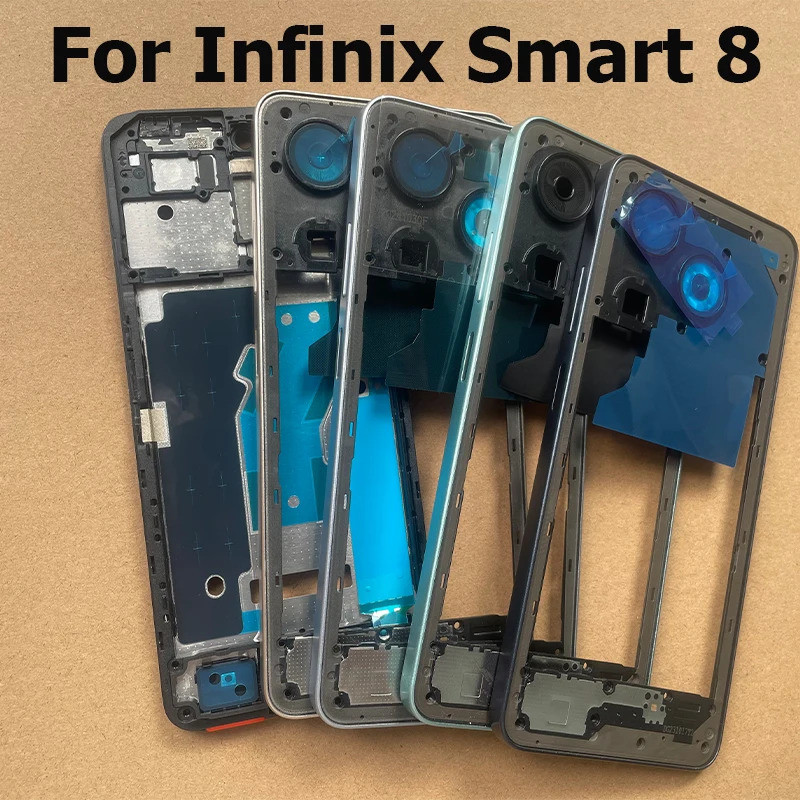 6.6 "สําหรับ Infinix สมาร์ท 8 กรอบกลางกรอบแผงด้านหลังกรณีแผงเปลี่ยน X6525 X6525D