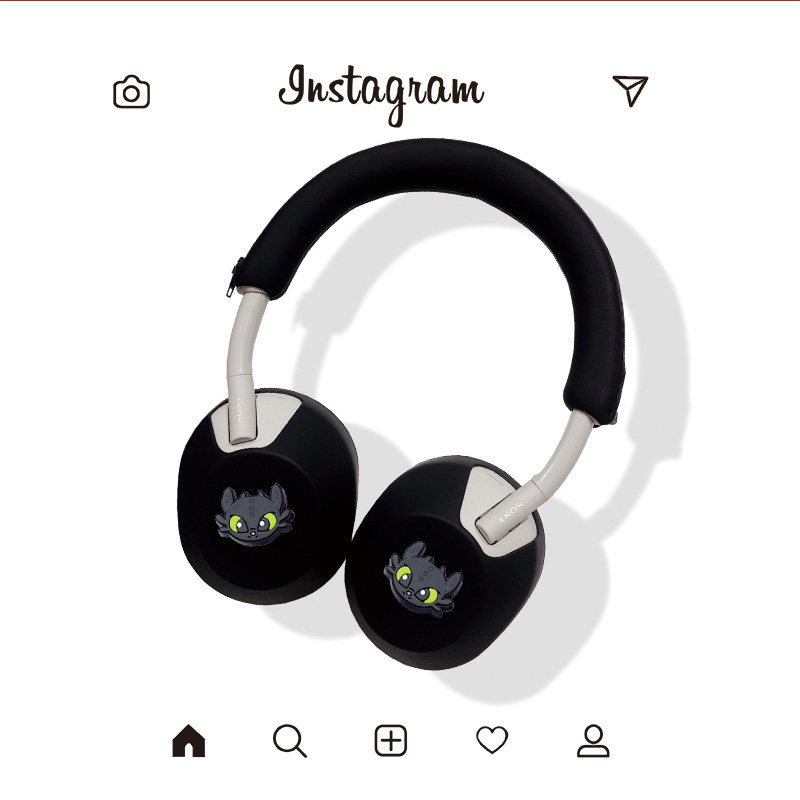 เหมาะสําหรับ Sony/Sony WH-1000XM5/6 ชุดหูฟังตัดเสียงรบกวนบลูทูธซิลิโคนป้องกันกรณีการ์ตูนปีศาจน้อย WH