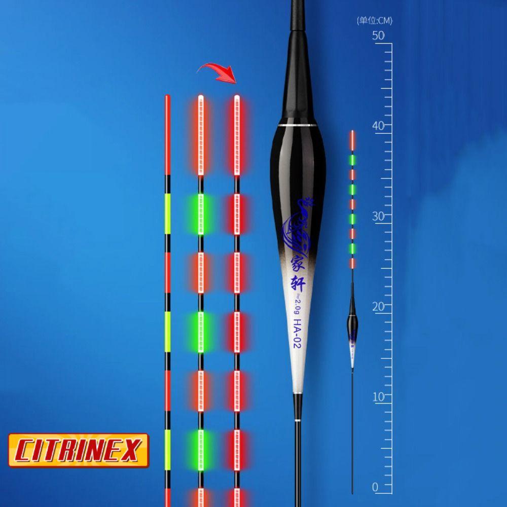 CITRINEX ทุ่นตกปลาอิเล็กทรอนิกส์, ลอยไฟแสดงสถานะ 2 ดวง, ทุ่นหลอดดริฟท์สลิปคุณภาพสูง Strike Bobbers ตกปลากลางคืน