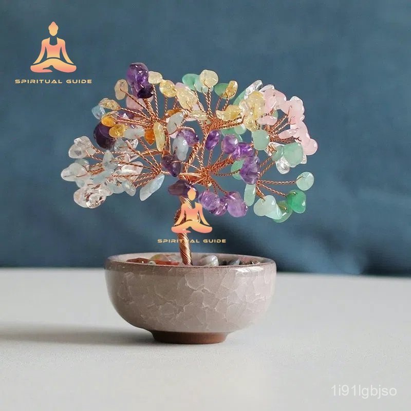 Feng Shui Energy Stone Tree Ornament Potted Plant Ornament